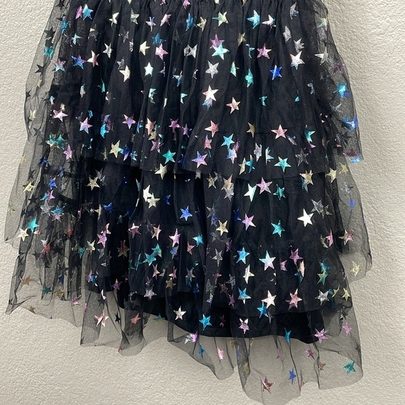 NWT Betsey Johnson Rainbow Star Metallic Tiered Tulle Mini Dress Whimsical Sz S - Picture 5 of 14